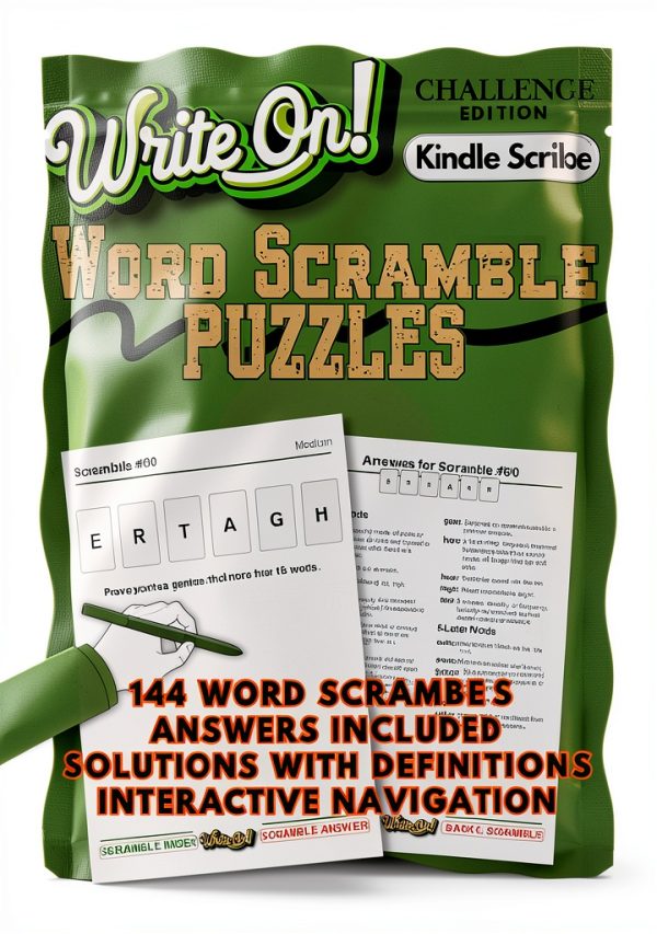 Write On! Kindle Scribe Word Search Activity Book 326‑Page Print-0
