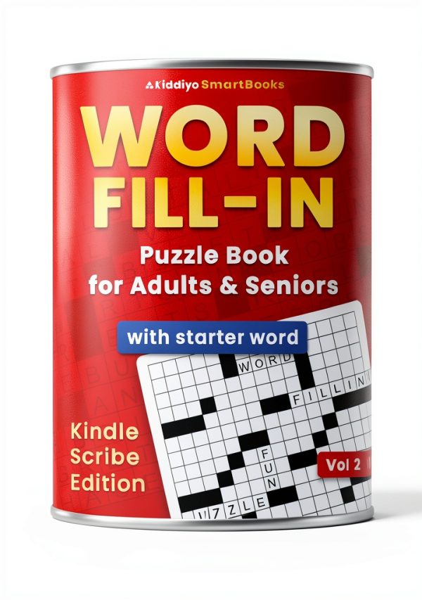 Word Fill In Puzzle Book for Adults Seniors Amazon Kindle Replica-0