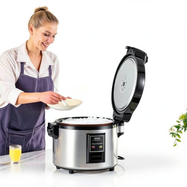 VEVOR Commercial Rice Cooker, 60-Cup Rice Cooker, 13.74 Qt / 13 Liter Large Rice Cooker and Warmer with Nonstick Inner Pot, Fast Cooking and 12-Hour Keep Warm, with Rice Cup and Paddle, for Restaurant-2