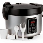 Commercial Rice Cooker 60 CUPS (Cooked Rice)& Food Warmer | 13L/13.8Qt Extra Large Multifunctional Rice Cooker | 1350W Fast Cooking with Time Display & Preset|Restaurant Company Canteen Use-0