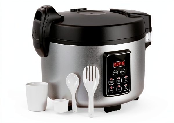 Commercial Rice Cooker 60 CUPS (Cooked Rice)& Food Warmer | 13L/13.8Qt Extra Large Multifunctional Rice Cooker | 1350W Fast Cooking with Time Display & Preset|Restaurant Company Canteen Use-0
