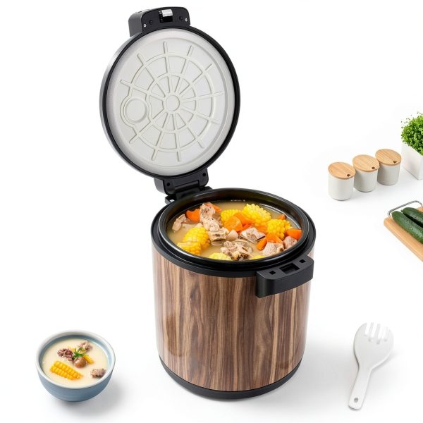 Commercial Rice Cooker Zivisamt 23L 6Gal Stainless Steel Wood-1