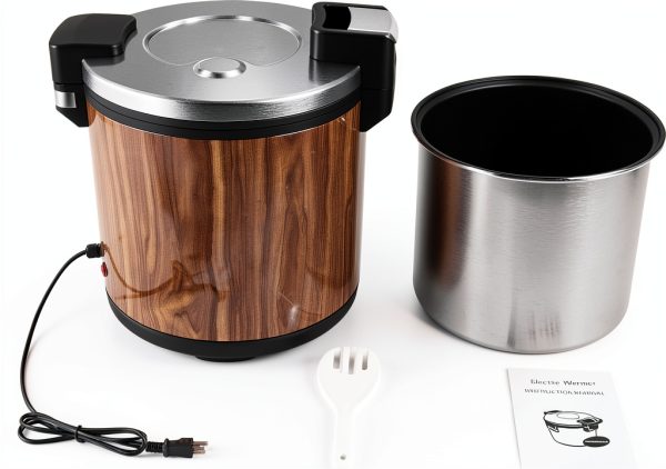 Commercial Rice Cooker Zivisamt 23L 6Gal Stainless Steel Wood-4
