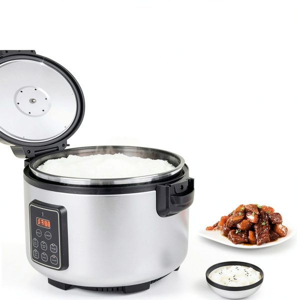 Commercial Rice Cooker 60 CUPS (Cooked Rice)& Food Warmer | 13L/13.8Qt Extra Large Multifunctional Rice Cooker | 1350W Fast Cooking with Time Display & Preset|Restaurant Company Canteen Use-2