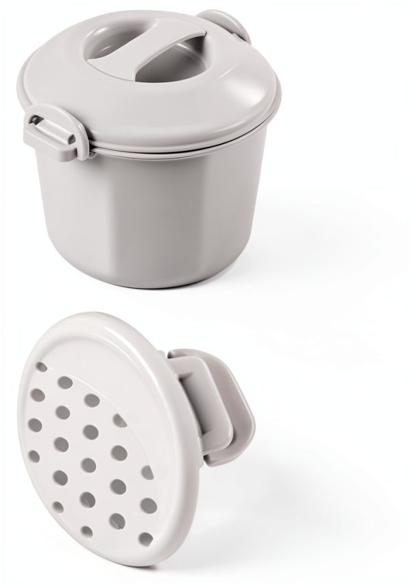 Microwave Rice Cooker SCJJTAC Capacity Plastic Container with Lid-5