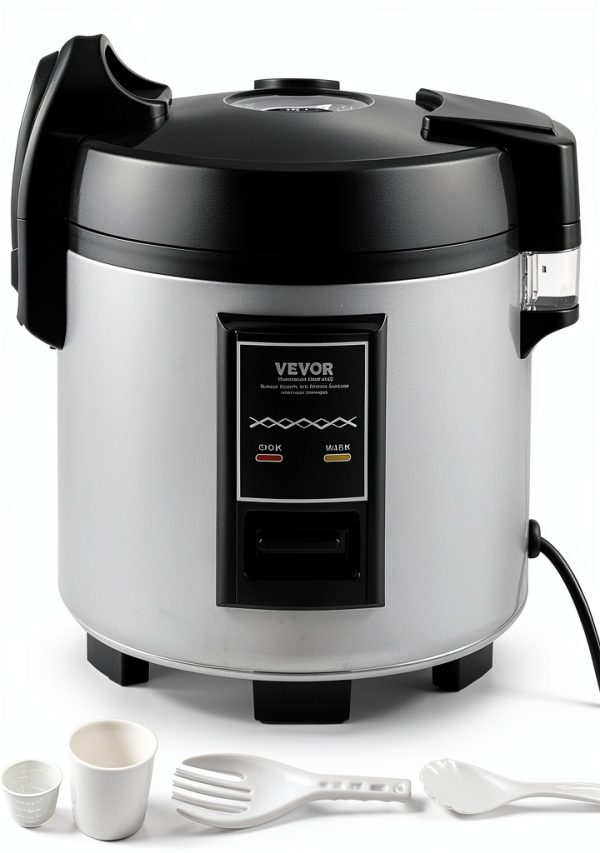 VEVOR Commercial Rice Cooker, 60-Cup Rice Cooker, 13.74 Qt / 13 Liter Large Rice Cooker and Warmer with Nonstick Inner Pot, Fast Cooking and 12-Hour Keep Warm, with Rice Cup and Paddle, for Restaurant-0