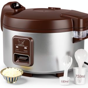 13.8 QT Commercial Rice Cooker CAZACHEF 13L Red One‑Touch Keep‑Warm-0