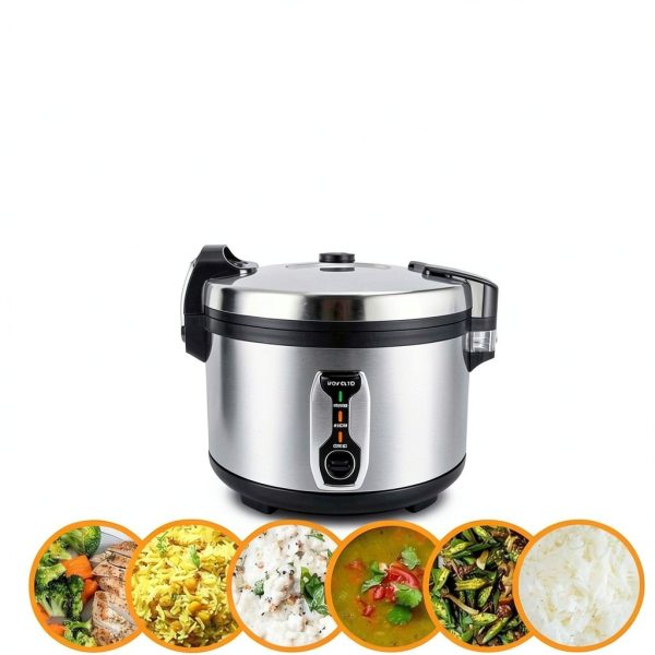 16.8QT Commercial Rice Cooker (90 Cups Cooked), Large Stainless Steel Electric Rice Maker for 65–75 People, 1550W with One-Touch Operation, Auto Keep-Warm, and Non-Stick Inner Pot-5