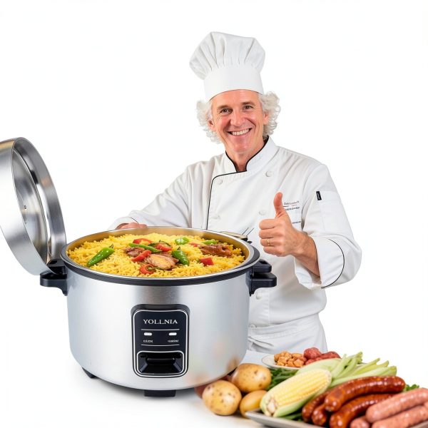 15L Commercial Rice Cooker YOLLNIA Large Stainless Steel 1350W-1