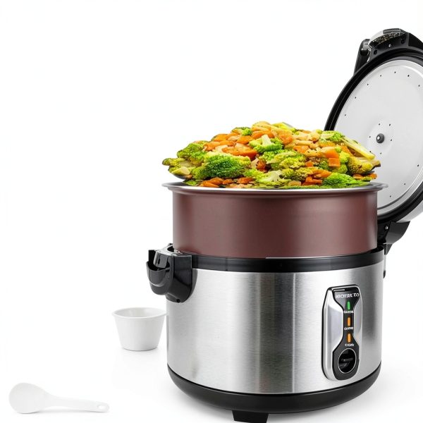 16.8QT Commercial Rice Cooker (90 Cups Cooked), Large Stainless Steel Electric Rice Maker for 65–75 People, 1550W with One-Touch Operation, Auto Keep-Warm, and Non-Stick Inner Pot-6