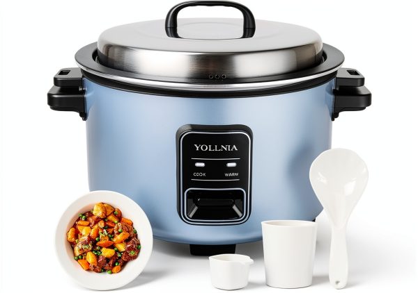 15L Commercial Rice Cooker YOLLNIA Large Stainless Steel 1350W-0