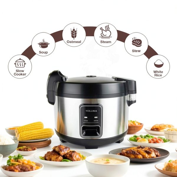 Oshenic 13 Liter Commercial Rice Cooker with Non-Stick Pot and Auto-2