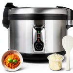 16.8QT Commercial Rice Cooker (90 Cups Cooked), Large Stainless Steel Electric Rice Maker for 65–75 People, 1550W with One-Touch Operation, Auto Keep-Warm, and Non-Stick Inner Pot-0