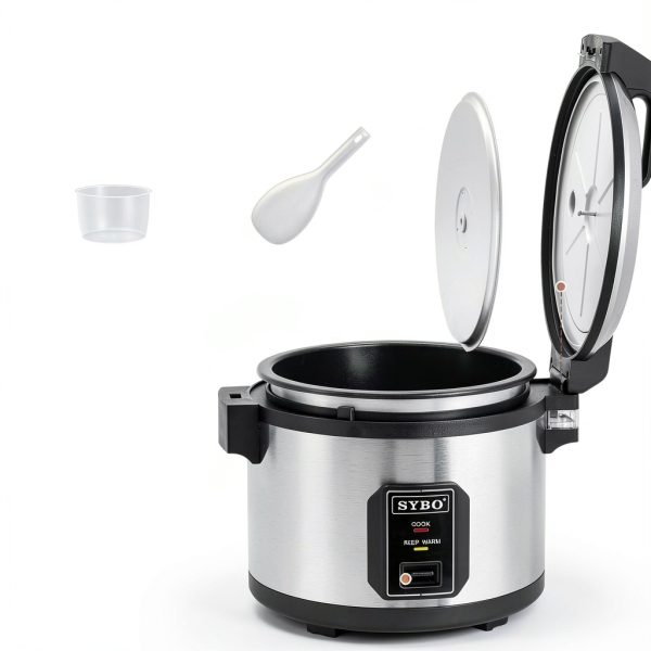 SYBO Commercial Rice Cooker and Warmer, 60 Cups Cooked (30 Cup Uncooked) Large Rice Cooker with Hinged Lid, Non-Stick Insert Pot, Stainless Steel Exterior-7