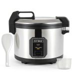 SYBO Commercial Rice Cooker and Warmer, 60 Cups Cooked (30 Cup Uncooked) Large Rice Cooker with Hinged Lid, Non-Stick Insert Pot, Stainless Steel Exterior-0