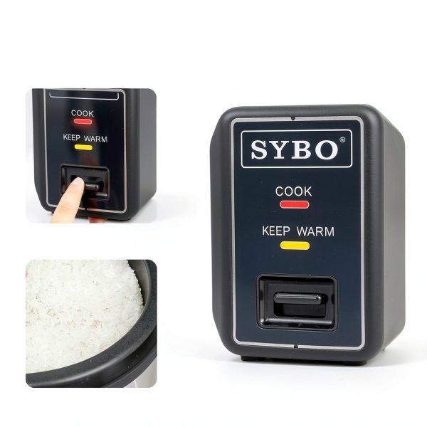 SYBO Commercial Rice Cooker and Warmer, 60 Cups Cooked (30 Cup Uncooked) Large Rice Cooker with Hinged Lid, Non-Stick Insert Pot, Stainless Steel Exterior-3