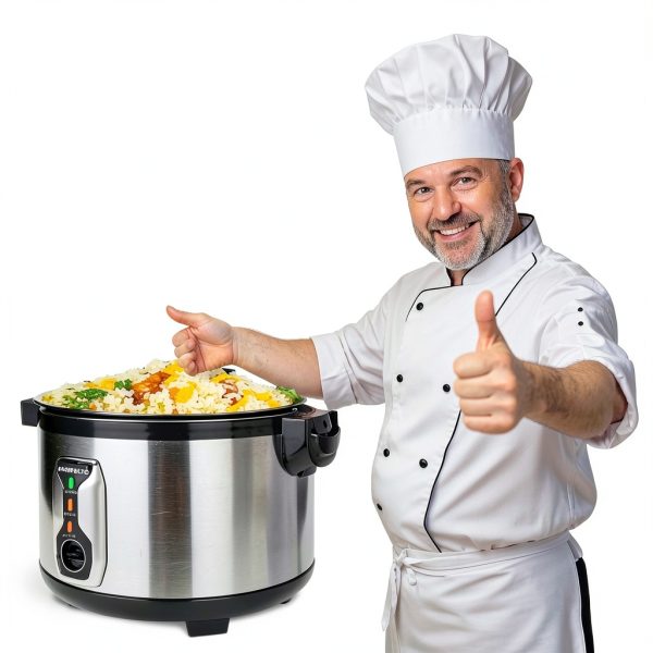 16.8QT Commercial Rice Cooker (90 Cups Cooked), Large Stainless Steel Electric Rice Maker for 65–75 People, 1550W with One-Touch Operation, Auto Keep-Warm, and Non-Stick Inner Pot-1