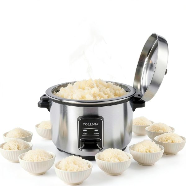 15L Commercial Rice Cooker YOLLNIA Large Stainless Steel 1350W-2